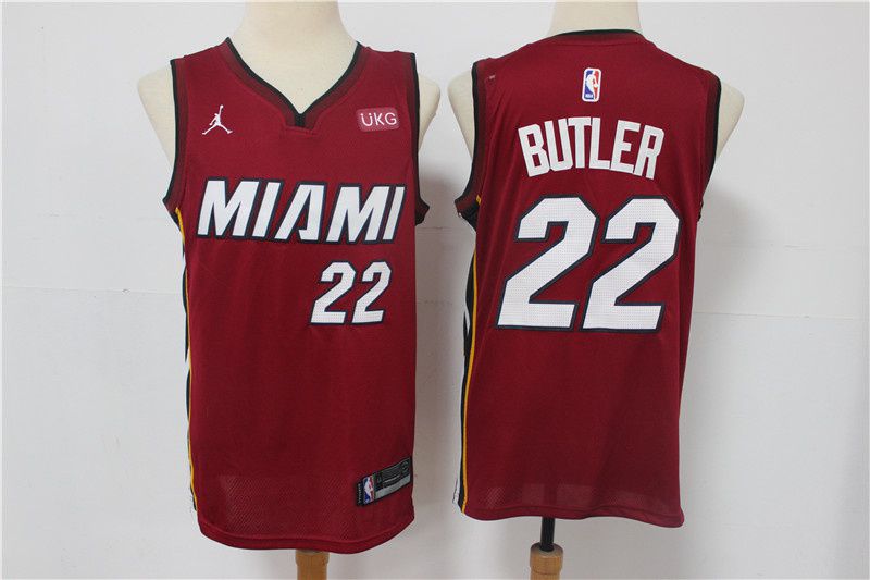 Men Miami Heat #22 Butler Red Game 2021 NBA Jersey